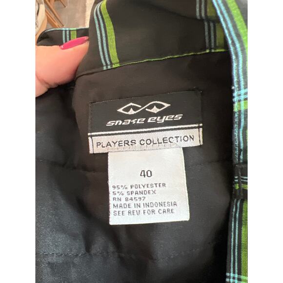 Snake Eyes Players Collection size 40 plaid gold shorts - Picture 2 of 2